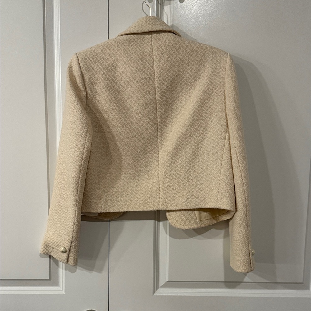 NWT Celine Cream Jacket Shirt Collar Tweed Cashmere Jacket size 40 - Picture 12 of 13